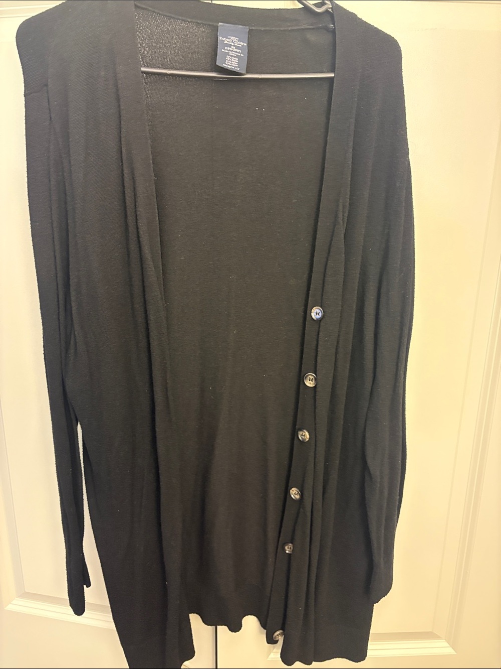 Faded Glory Black Button Cardigan
